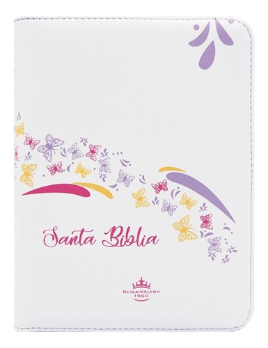 Biblia Reina Valera 1960 Mediana Color Violeta Y Blanca