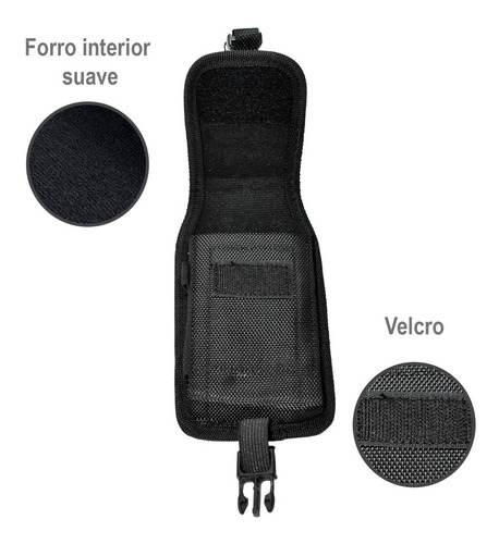 Imagen 4 de 8 de Funda Comando Negra Vertical Nylon Balistic V1 4.7 Y 5.5