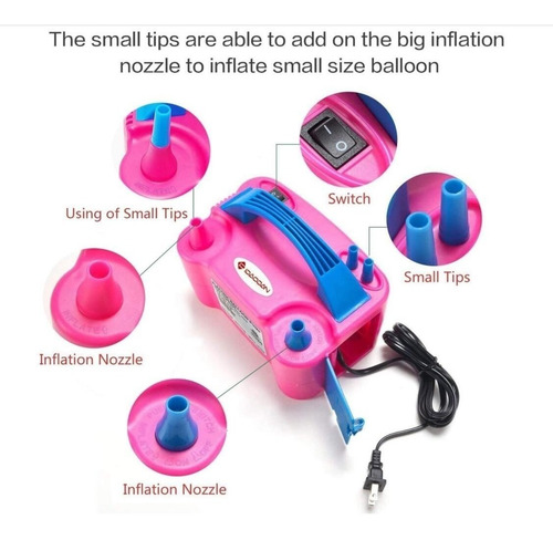 Bomba Eléctrica Globos Inflador Eléctrico Doble Infla 110v