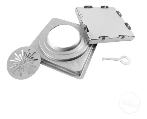 Ralo Oculto 10x10 Cm Inox 304 Com Telinha