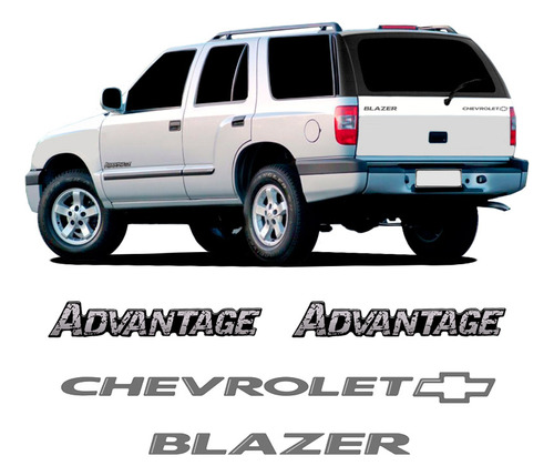 Kit Emblemas Blazer Advantage 2007 Chevrolet Resinados