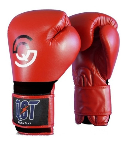 Combo Guantes + Tibial Media Qst Arg Color Rojo Kick-thai