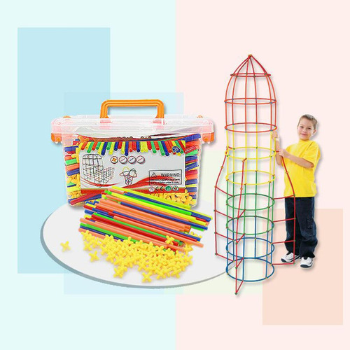 500 Bloques De Construcción De Juntas De Paja For Niños