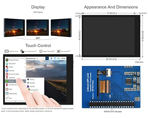 Pantalla Lcd Waveshare De 2,8 Pulgadas Compatible Con Raspbe
