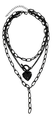 Collar En Capas Collar De Cadena De Eslabones En Corazón