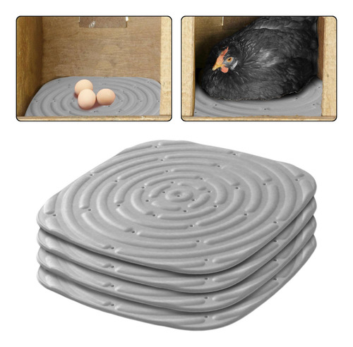 Almohadillas Para Caja De Nido De Pollo De 4 Piezas, Gris