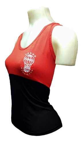 Imagen 1 de 7 de Musculosa Huracán Modal Blanca Bic Globomanía Rojo/negro