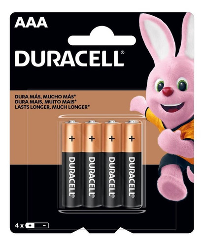 Imagem 1 de 1 de Pilha Duracell Aaa Pack C/ 4 Unidades