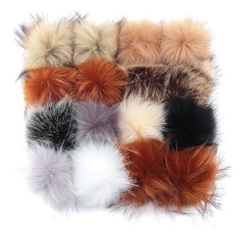 Pompones For Gorro De Tejer Manualidades 16 Piezas 10cm