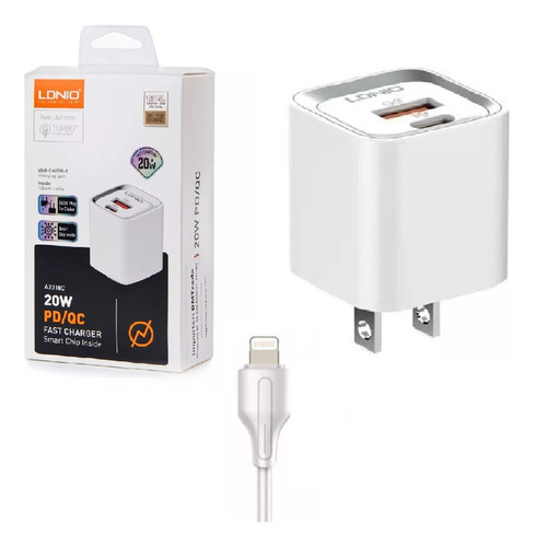 Cargador 20w Pd Dual Puerto Carga Rapida Para iPhone 11 12pr