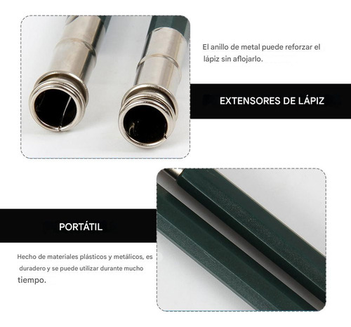 4 Soportes Alargadores Para Lápices Para Dibujar Y Para Estu