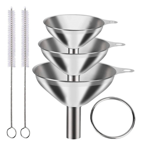 Ch Mini Embudos De Cocina Para Llenar Botellas, Acero