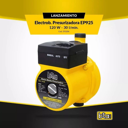 Bomba Presurizadora Elevador Presion Bta 30l/m 8.5 Mts 120w