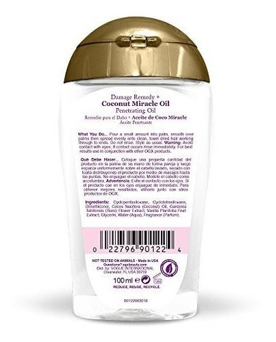 Remedio De Daño Extra Fuerte De Ogx Coconut Miracle