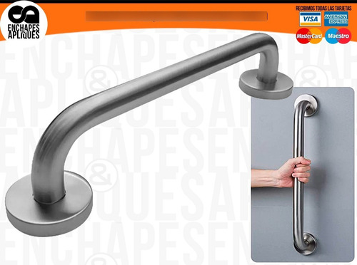 Imagen 1 de 4 de Manija Baño-puerta Barra De Seguridad Acero Inox 19x400 Mm