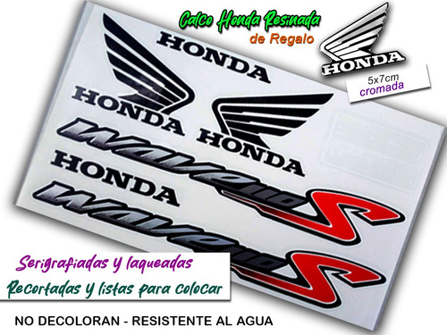 Calcos Tipo Original Honda Wave 110 S. Calidad