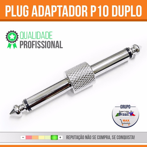 Imagem 2 de 2 de 10x Plug Adaptador P10 Duplo Tipo P/ Pedal