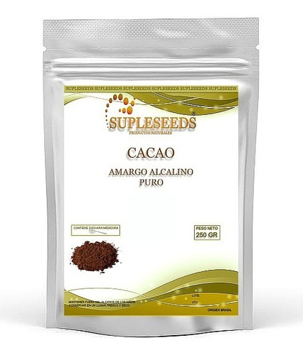 Cacao Amargo Alcalino En Polvo Puro X 250 Gr