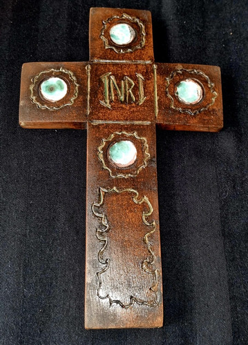 Cruz Crucifijo Antigua Adorno Comprado En Roma. C01 (Usado)