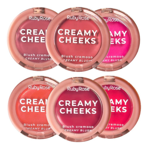 Rubor cremoso Creamy Cheeks Creamy Blush Line, Ruby Rose Tom de Peachy Vibe Makeup