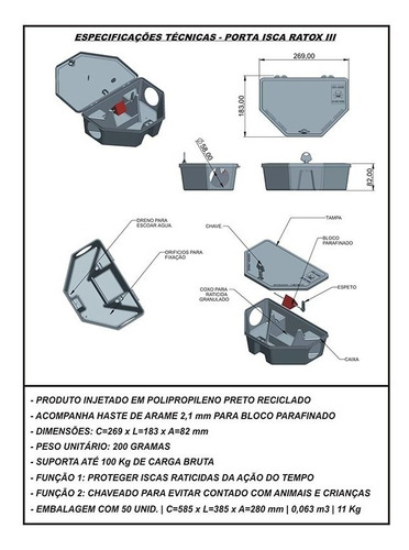 Kit Com 4 Porta Isca De Rato Armadilha Para Ambientes