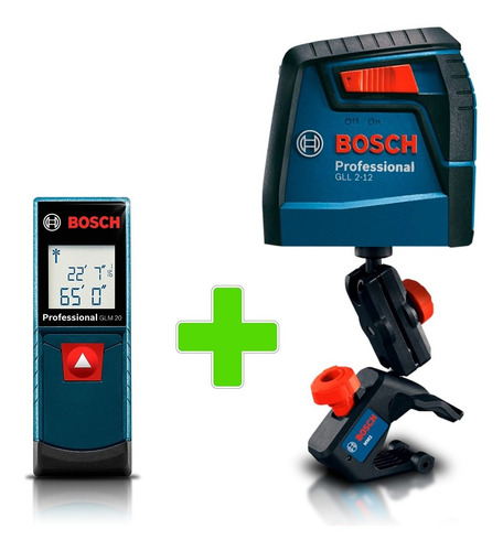 Nivel Laser Lineas Cruzadas + Medidor De Distancia 20m Bosch