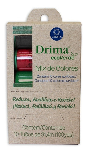  Hilo Drima - Ecoverde  X 10 Bobinas - Mix De Colores