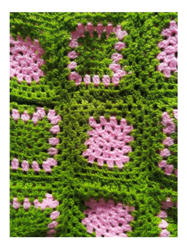 Polera Verde Cuadrados Crochet 