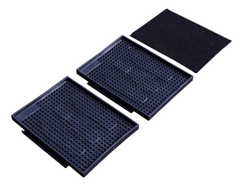 Tapete Entrada Set 2 Bloques Y 1 Alfombrilla 40 Cm 30 Cm Pvc Negro