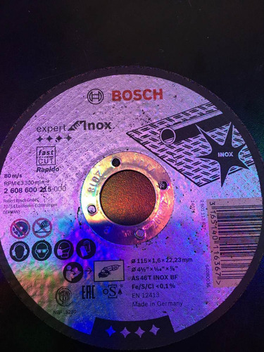 Imagen 1 de 1 de Disco De Corte Inoxidable 125 X 1 Bosch 2608600549