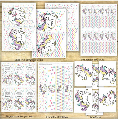 Kit Imprimible Unicornio