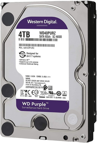Disco Duro Western Digital 4tb Purple Videovigilancia 5400rp