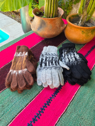 Polainas De Lana De Alpaca Dibujo De Llama Con Guarda Blanco Con Colores Lana Único