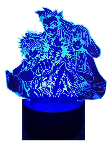 Lámpara Led 3d Cazador X 7 Colores Gon Killua Kurapika 