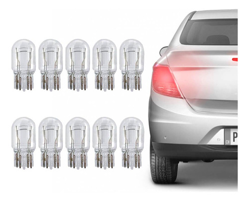 Kit 10 Lâmpada Philips Esmagada 21/5w 12v W3x16q Luz Freio