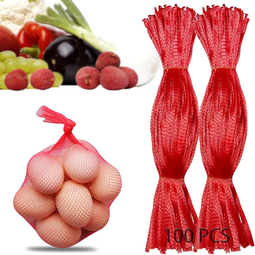 100 Bolsas Reutilizables De Malla Para Productos Y Verduras,