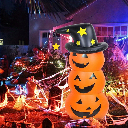 Sombrero Inflable De Bruja Negra Con Forma De Calabaza, Deco