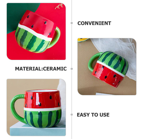 Taza De Café De Cerámica Con Forma De Sandía Con Dibujos Ani
