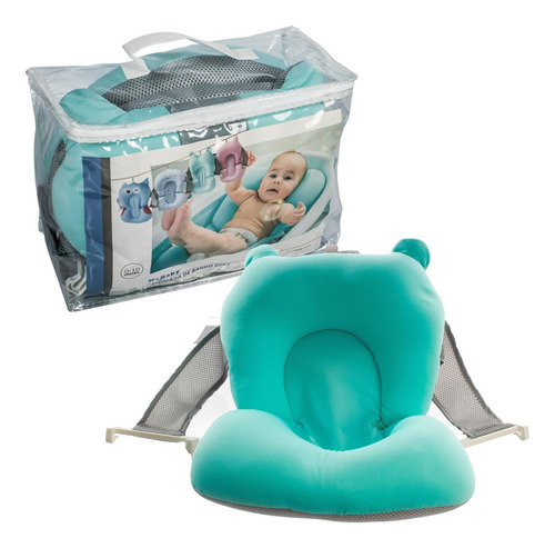 Almofada De Banho Para Bebê 0 A 10 Meses - Kababy - Azul