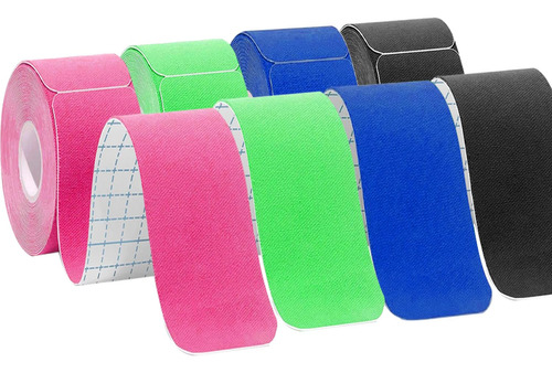 Kinesiology Tape Pro Precut (4 Rollos, 80 Tiras) De Algodon