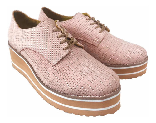 Imagen 3 de 3 de San Crispino Zapato Acordonado Rosa 745