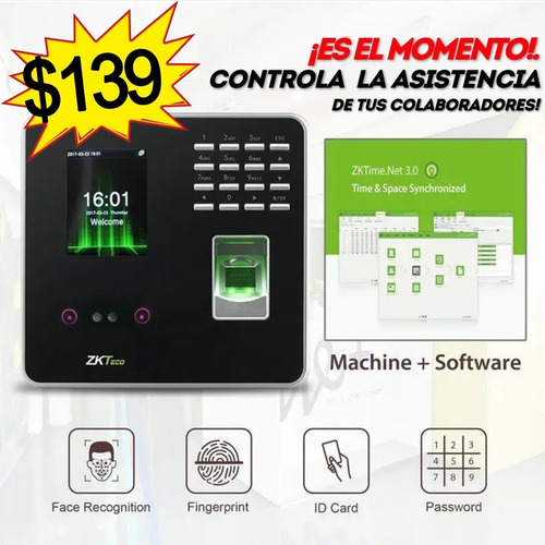 Imagen 3 de 4 de Control Asistencia Reloj Biométrico Reporte Excel - Usb/ip