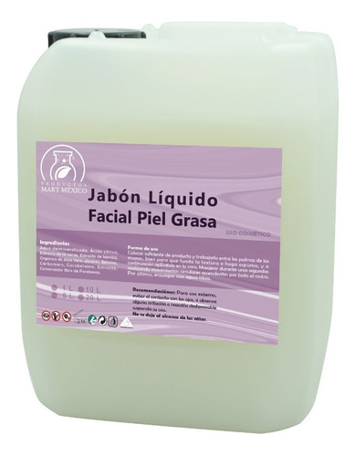 Jabón Liquido Facial Para Piel Grasa (5 Litros) 