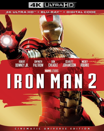 Iron Man 2 Robert Downey Jr Pelicula 4k Uhd + Blu-ray