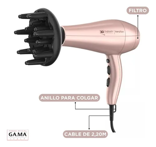 Secador De Pelo Gama Diva 3d Keration Ultra Ion Profesional