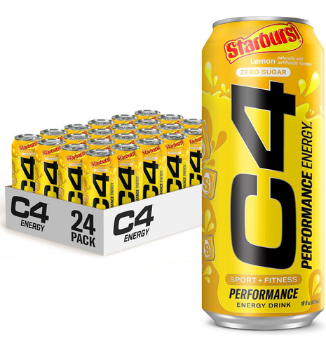 Cellucor C4 Energy Drink, Starburst Lemon, Sin Azúcar Carbon
