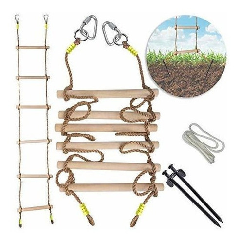 Imagen 1 de 1 de Cateam - Escalera De Cuerda Para Niños Con Anclaje En El Sue