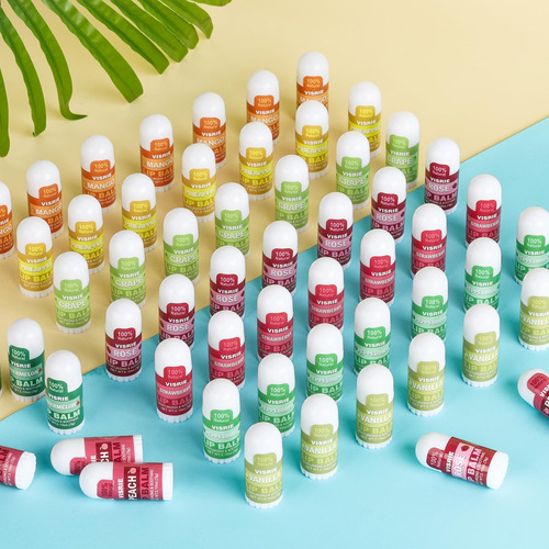 Visrie Mini Lip Balm 60 Count, Lip Balm Bulk Com Vitamina E