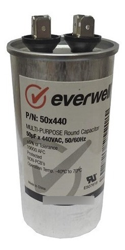 Capacitor Marcha 50 Mfd (370/440 V) Everwell