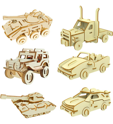 Rompecabezas De Madera 3d - Juego De 6 Piezas Rompecabezas D